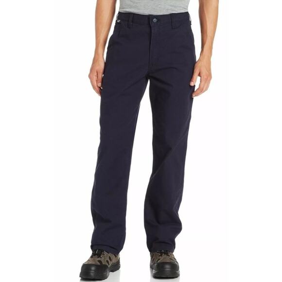 NWT Carhartt Men's Flame Resistant Washed Duck Work Dungaree Dark Navy 32W x 30L - Picture 3 of 7